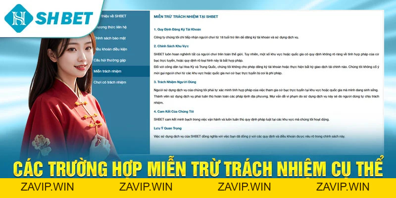 Miễn Trừ Trách Nhiệm SHBET | Chính Sách & Quy Định Người Chơi